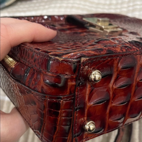 Brahmin Evie Melbourne Croc-Embossed Crossbody Bag Top Handle Satchel - Picture 16 of 16